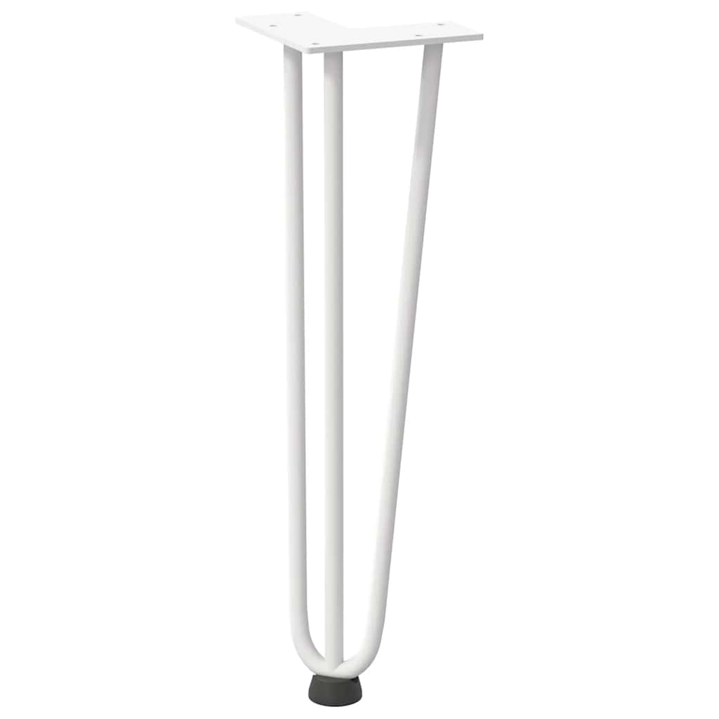 4 db fehér, tömör acél hajtűláb dohányzóasztalhoz 42 cm