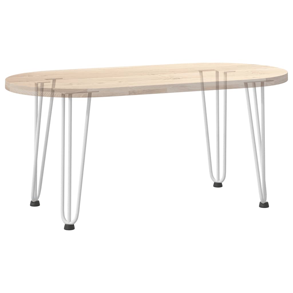 4 db fehér, tömör acél hajtűláb dohányzóasztalhoz 42 cm