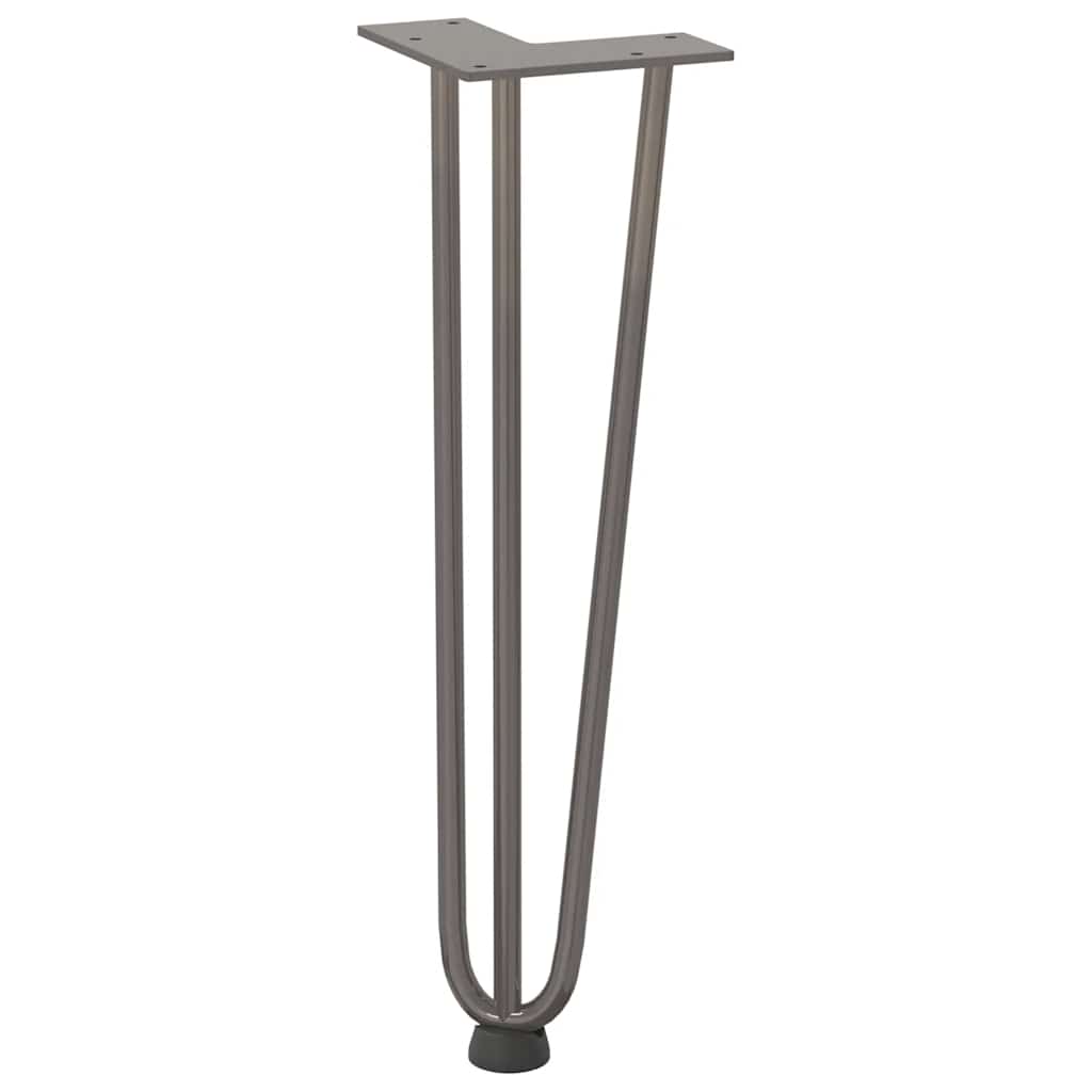 4 db natúr acél hajtűláb dohányzóasztalhoz 42 cm tömör acél