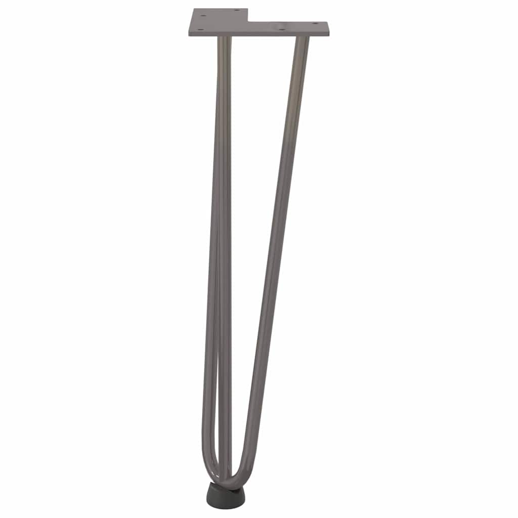 4 db natúr acél hajtűláb dohányzóasztalhoz 42 cm tömör acél