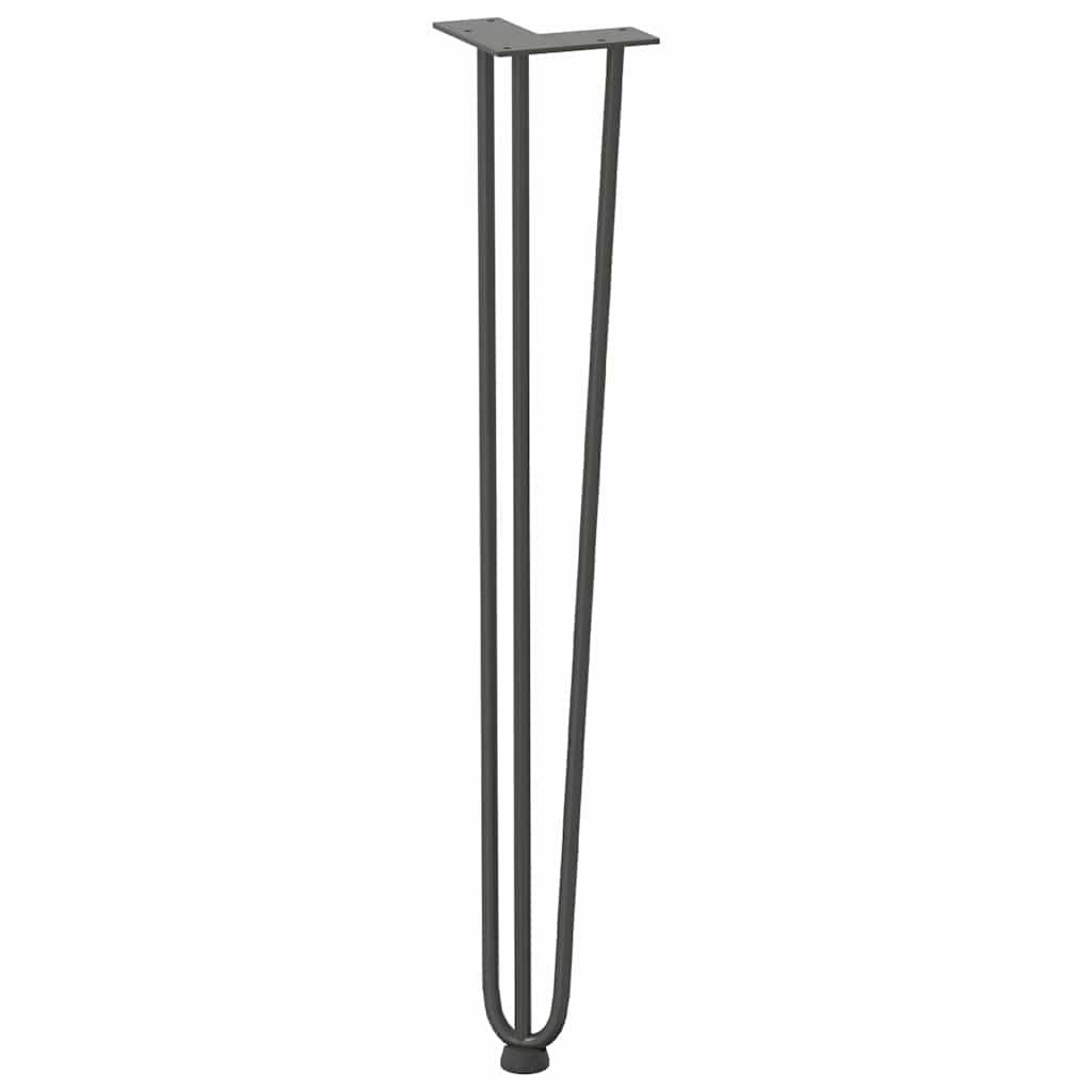 4 db-os antracit színű, 72 cm-es tömör acél hajtűlábak konzolasztalhoz