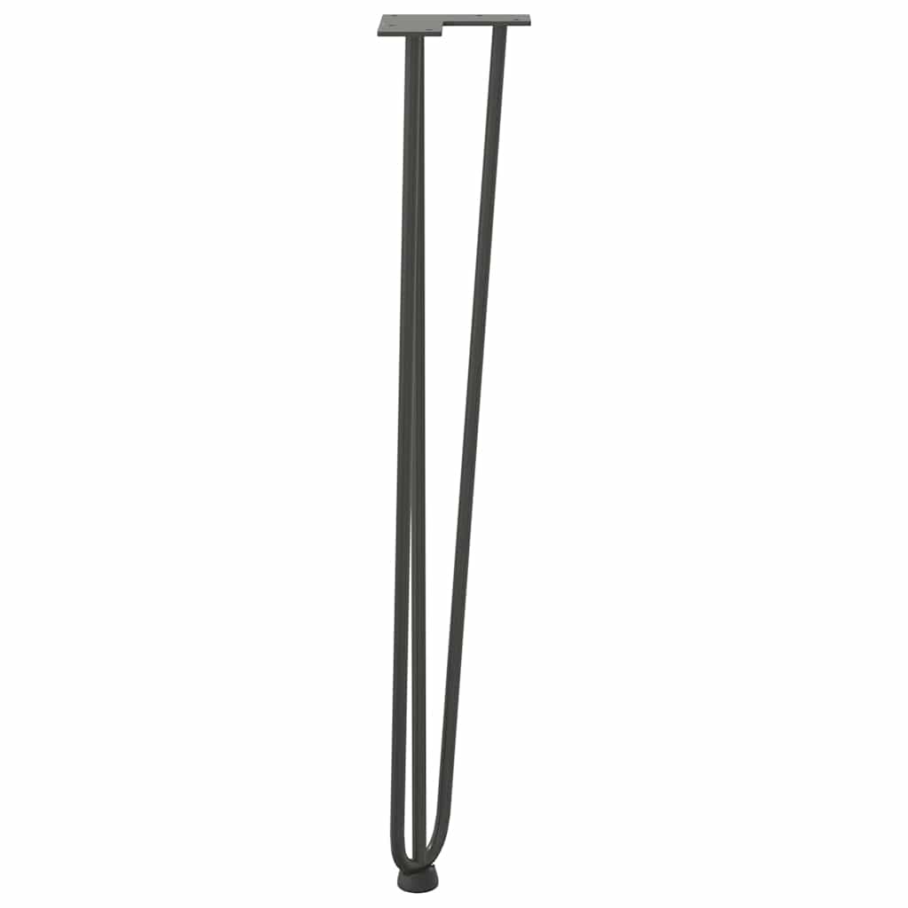 4 db-os antracit színű, 72 cm-es tömör acél hajtűlábak konzolasztalhoz