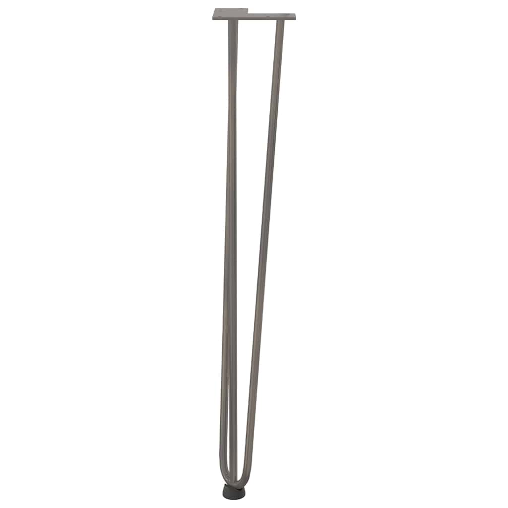 4 db-os hajtűlábak konzolasztalhoz, natúr acél, 72 cm, tömör acél