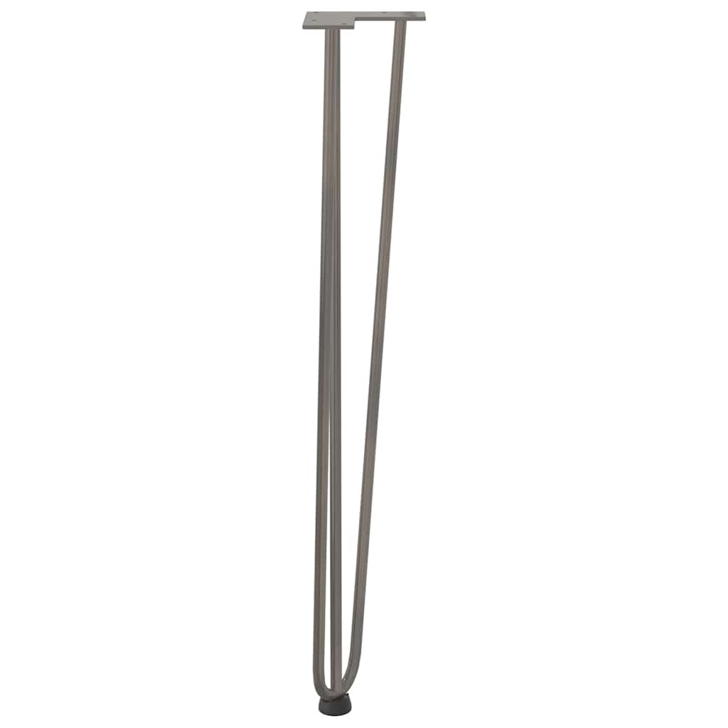 4 db-os hajtűlábak konzolasztalhoz, natúr acél, 72 cm, tömör acél