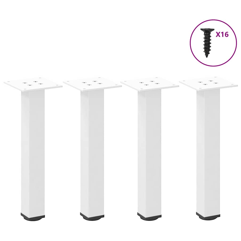 4 db fehér dohányzóasztal láb 42-44 cm acél