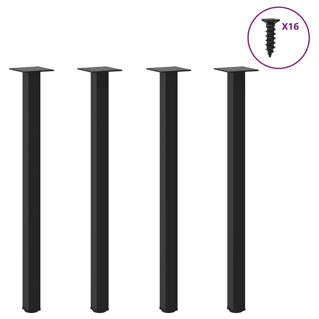 4 db fekete acél konzolasztal láb 72-74 cm