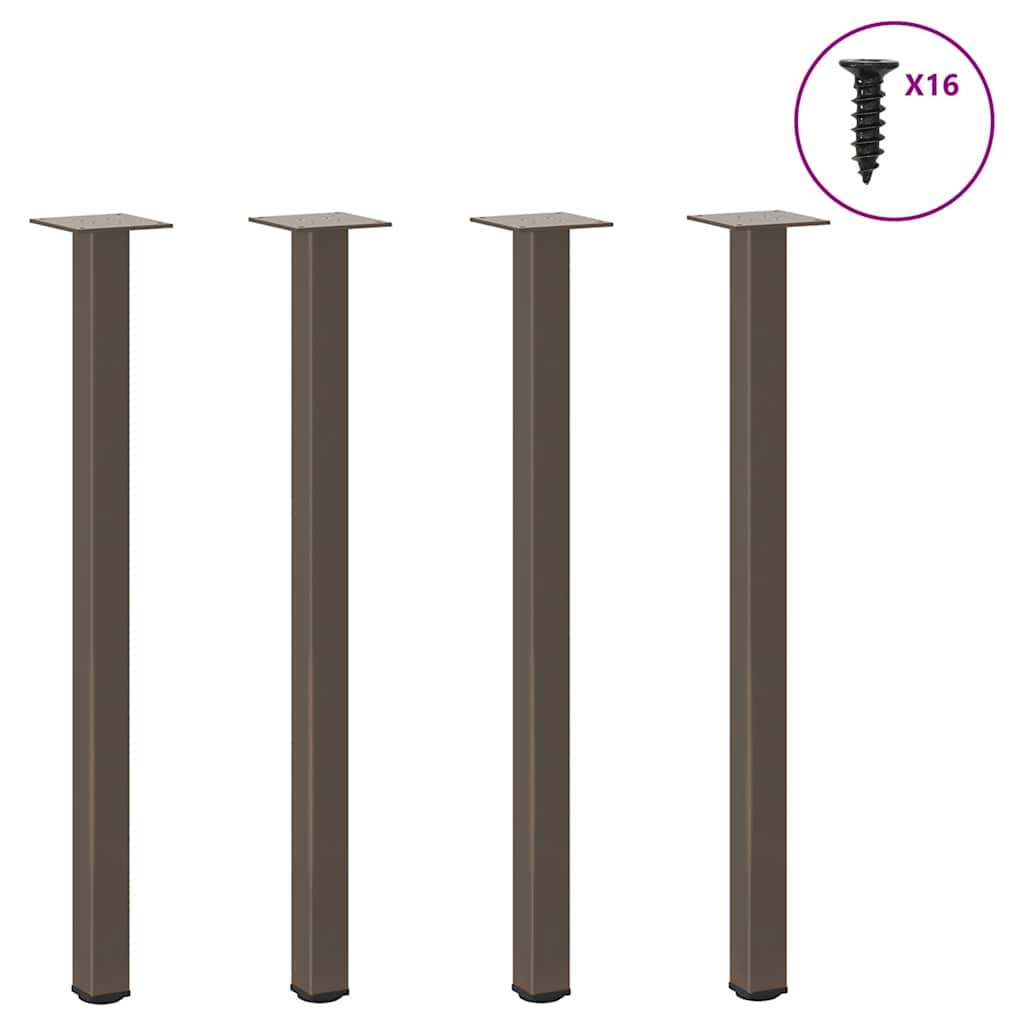4 db natúr acél konzolasztal láb 72-74 cm acél