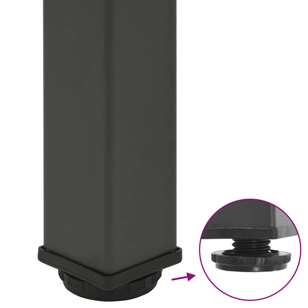 4 db antracitszürke acél dohányzóasztal láb 42-44 cm