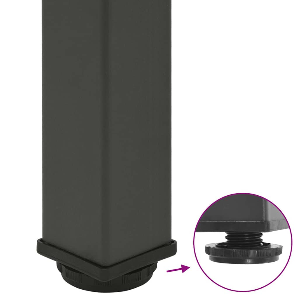 4 db antracitszürke acél konzolasztal láb 72-74 cm