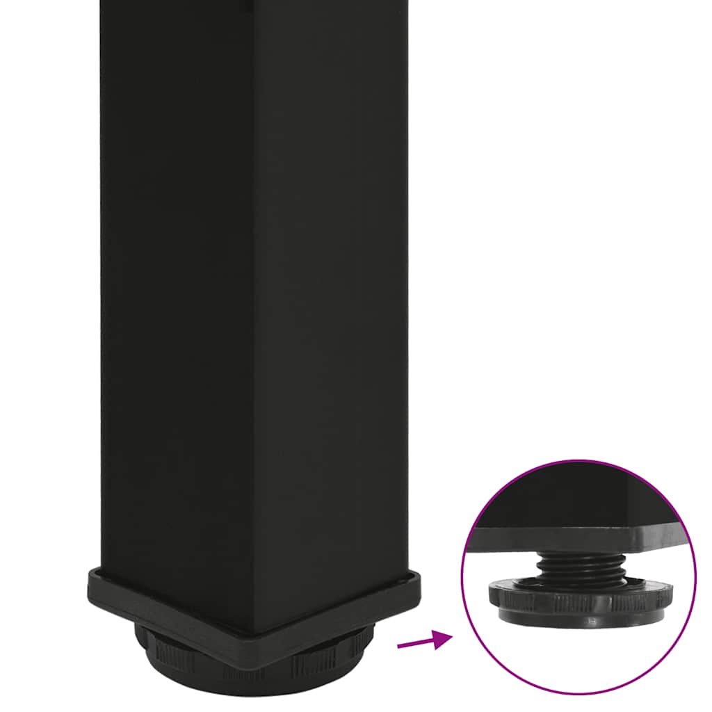4 db fekete acél bárasztalláb 90-92 cm