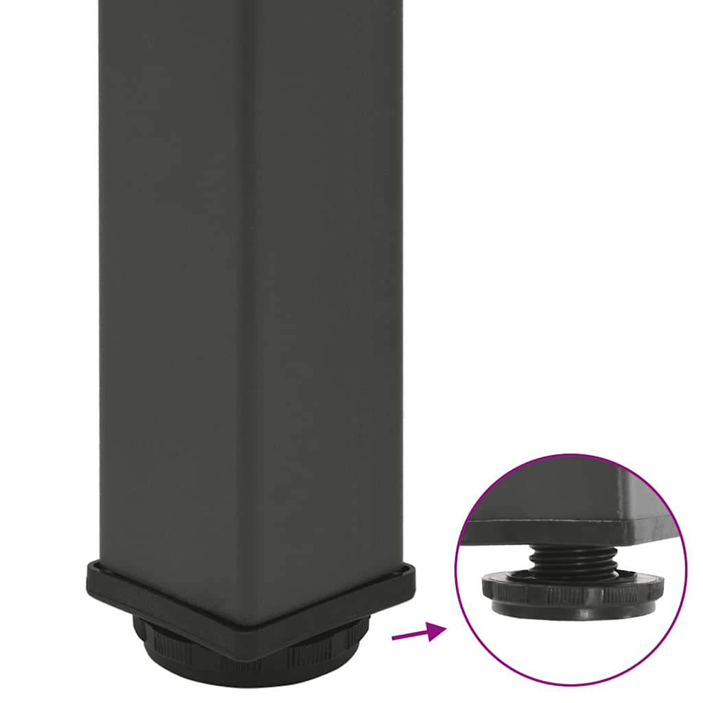 4 db antracitszürke acél bárasztalláb 90-92 cm