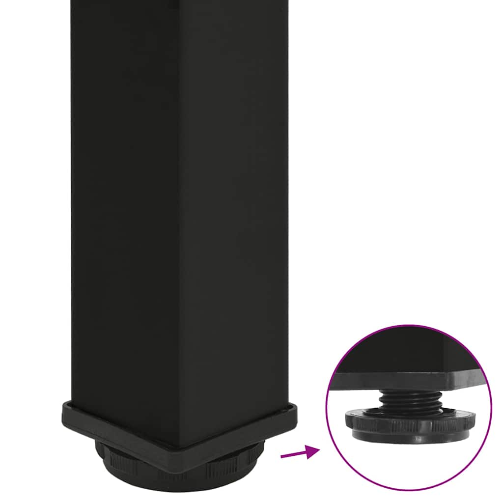 4 db fekete acél bárasztalláb 110-112 cm