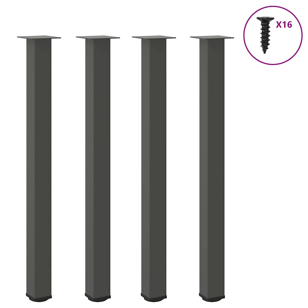 4 db antracitszürke acél bárasztalláb 110-112 cm