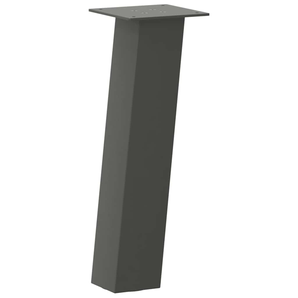 4 db antracitszürke acél dohányzóasztal láb 30 cm