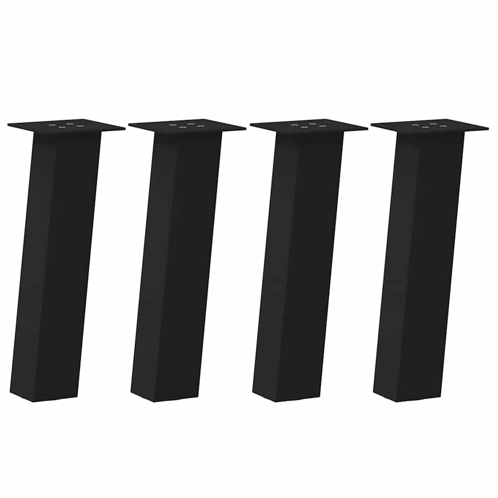 4 db fekete acél dohányzóasztal láb 42 cm