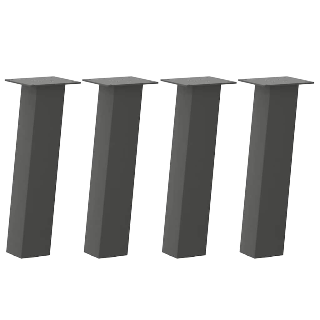 4 db antracitszürke acél dohányzóasztal láb 42 cm