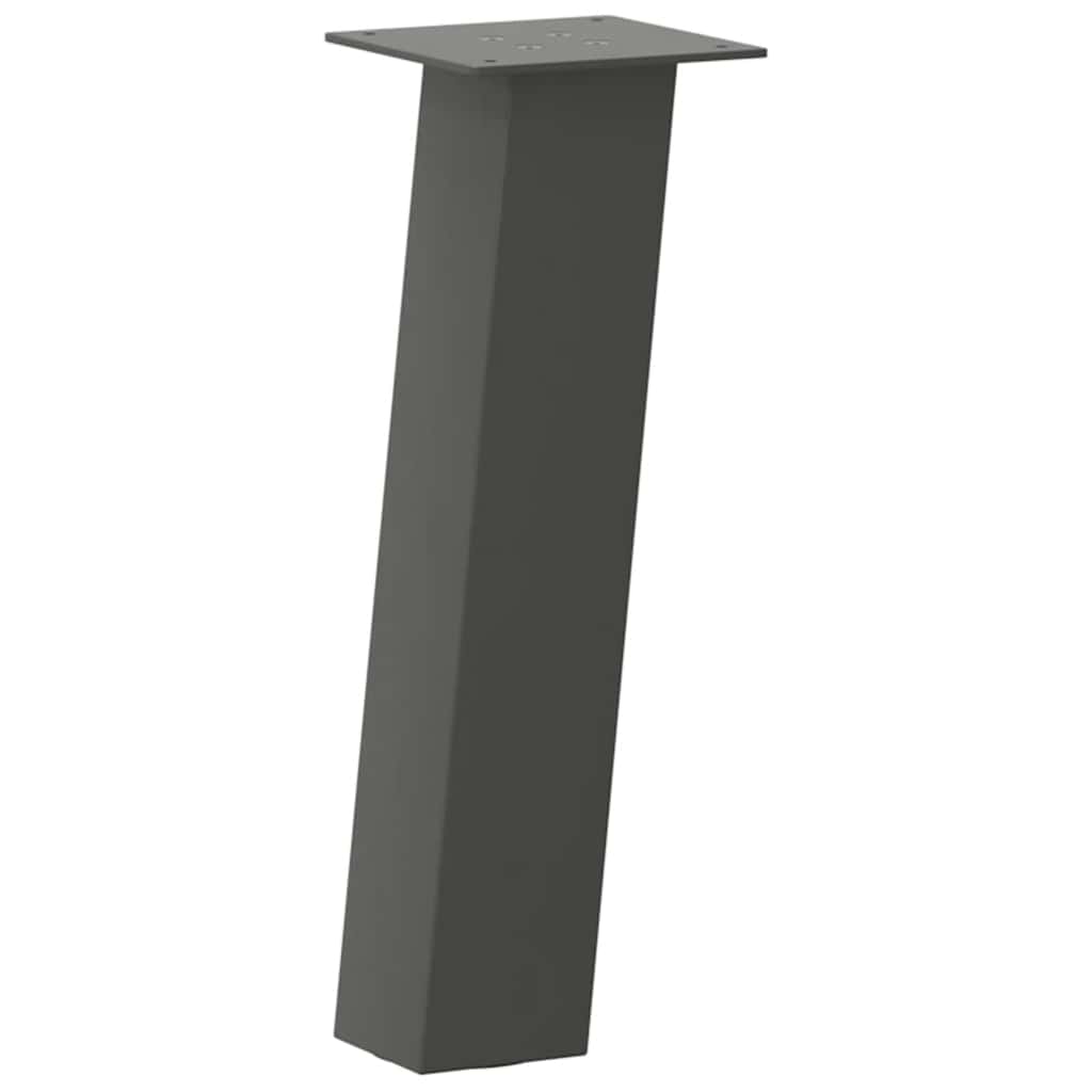 4 db antracitszürke acél dohányzóasztal láb 42 cm