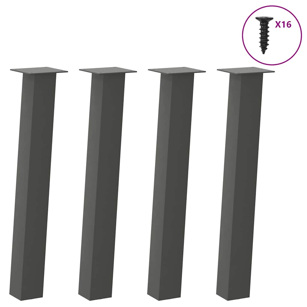 4 db antracitszürke acél konzolasztal láb 72 cm