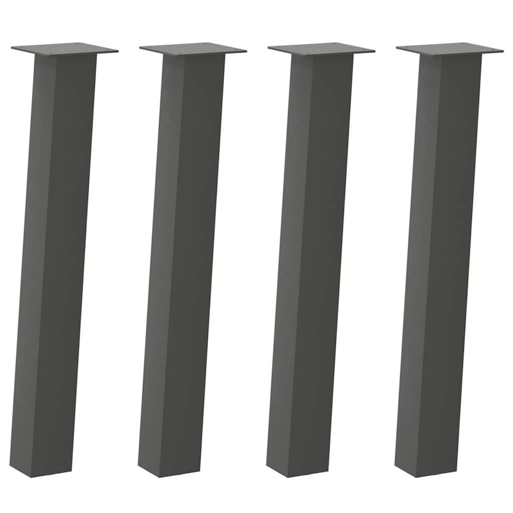 4 db antracitszürke acél konzolasztal láb 72 cm