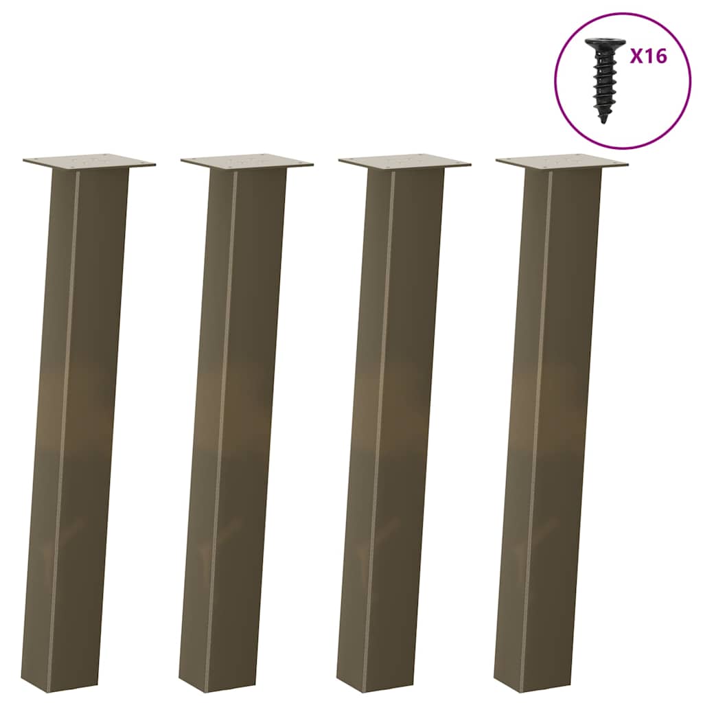 4 db natúr acél konzolasztal láb 72 cm