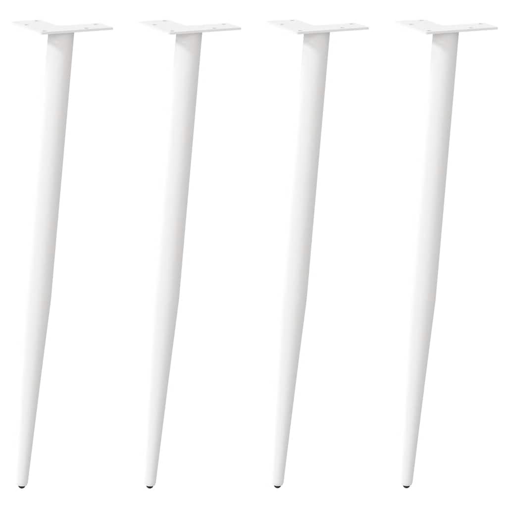 4 db kúpos alakú fehér konzolasztal láb 72-73 cm acél