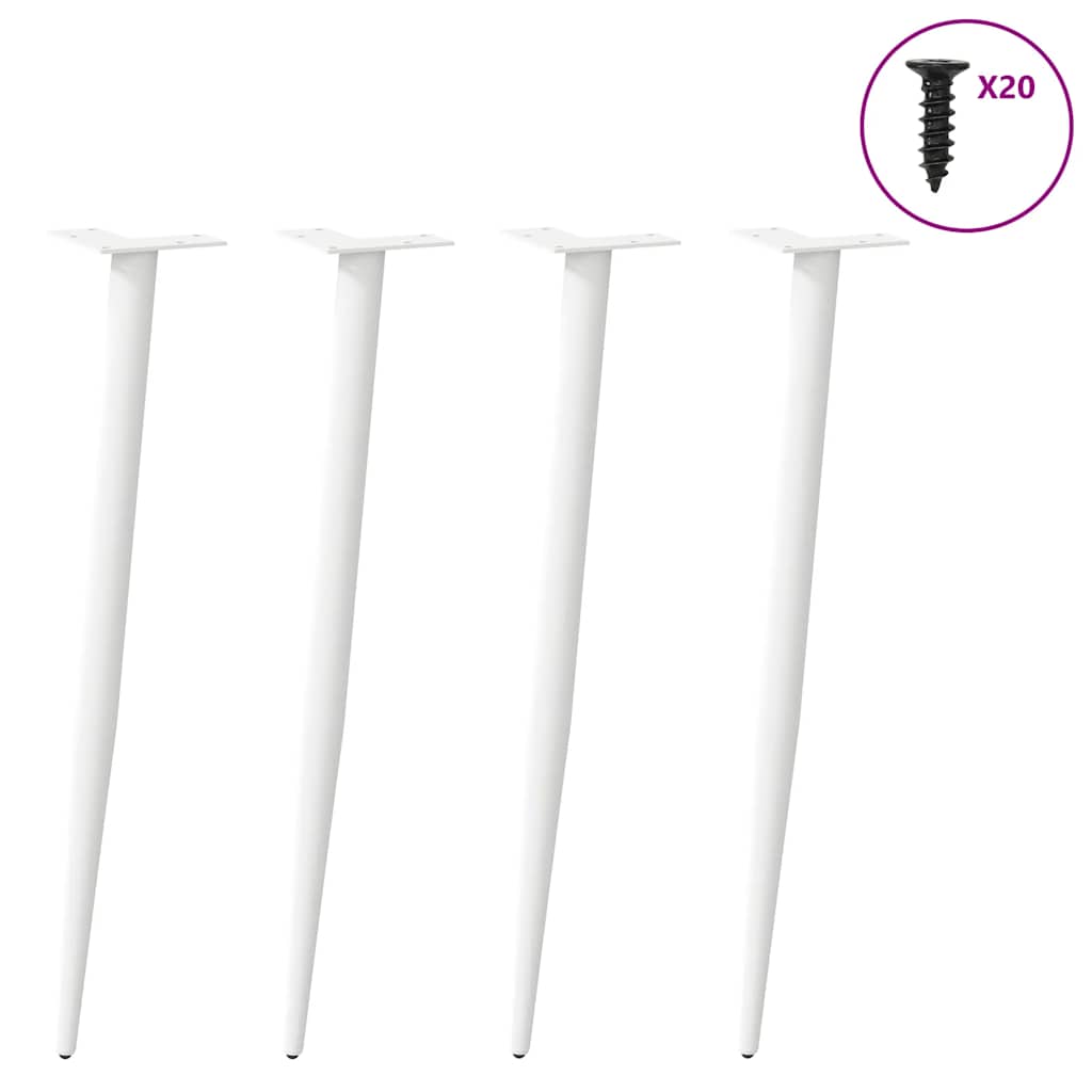 4 db kúpos alakú fehér konzolasztal láb 72-73 cm acél