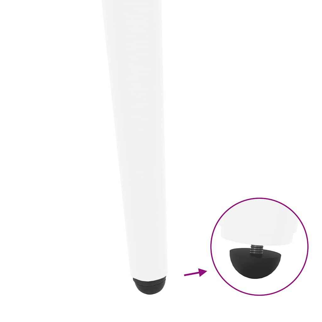 4 db kúpos alakú fehér konzolasztal láb 72-73 cm acél