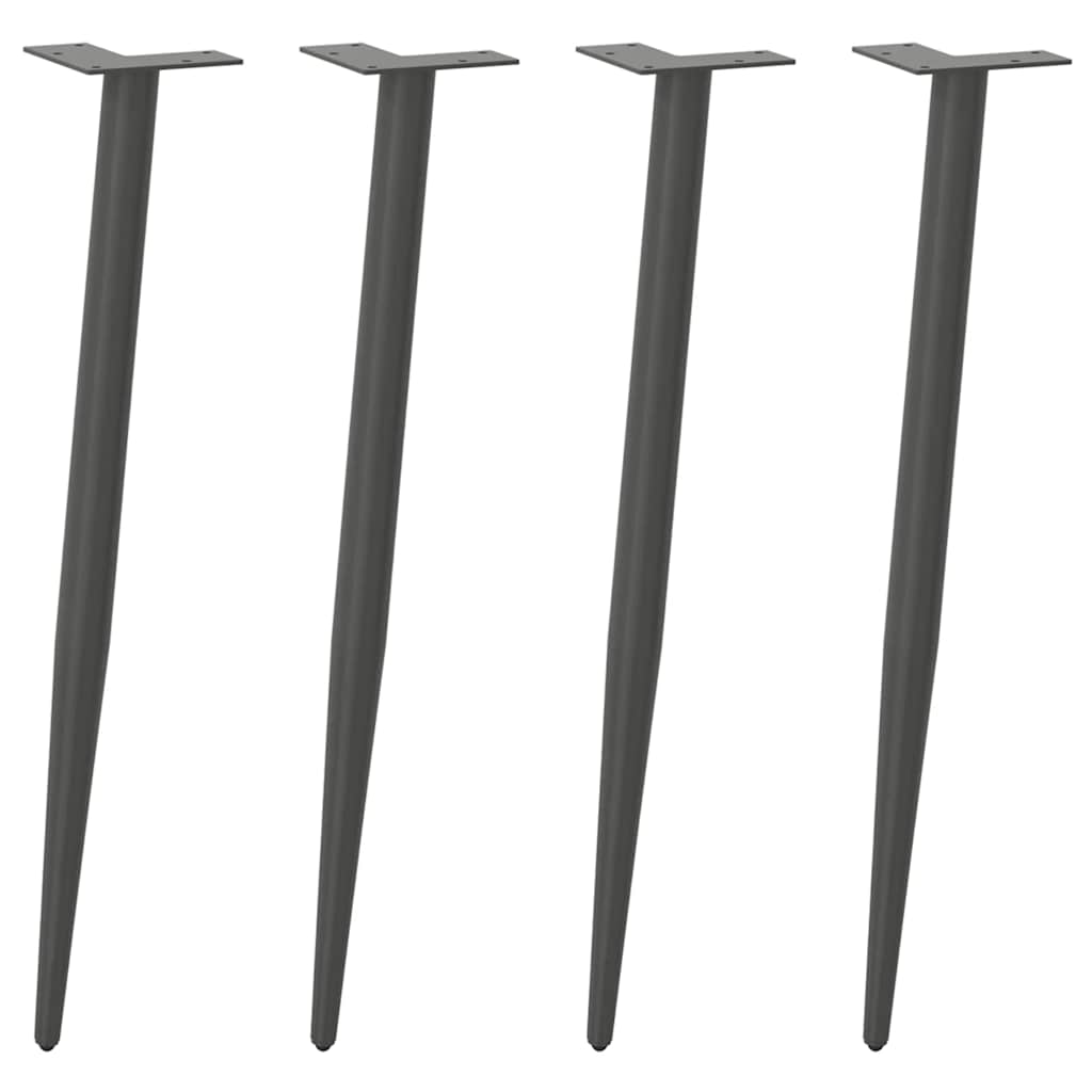 4 db antracitszürke kúpos alakú acél konzolasztal láb 72-73 cm