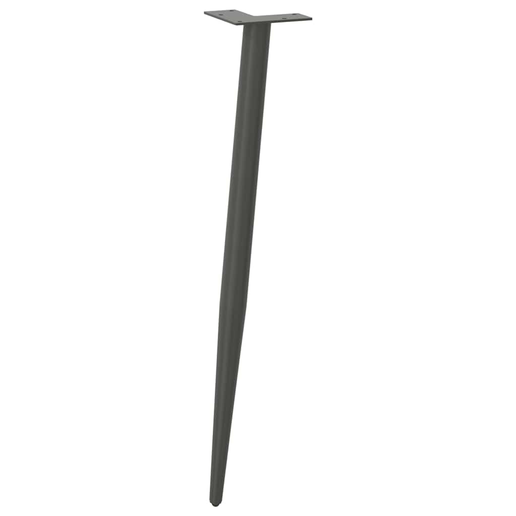 4 db antracitszürke kúpos alakú acél konzolasztal láb 72-73 cm