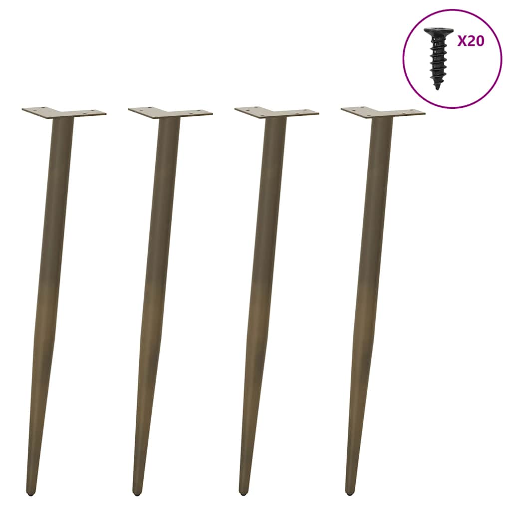 4 db kúpos alakú natúr acél konzolasztal láb 72-73 cm
