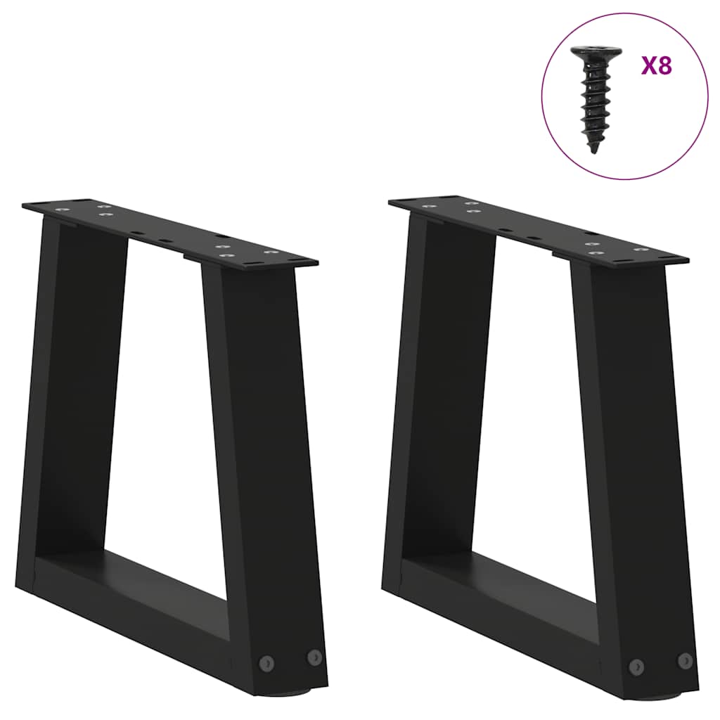 2 db fekete, V-alakú acél dohányzóasztal láb 30 x (30-31,3) cm