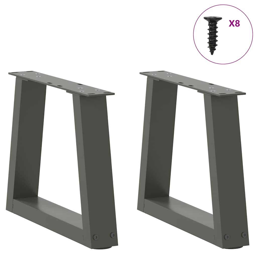 2 db antracitszürke, V-alakú acél dohányzóasztal láb 30x(30-31,3) cm