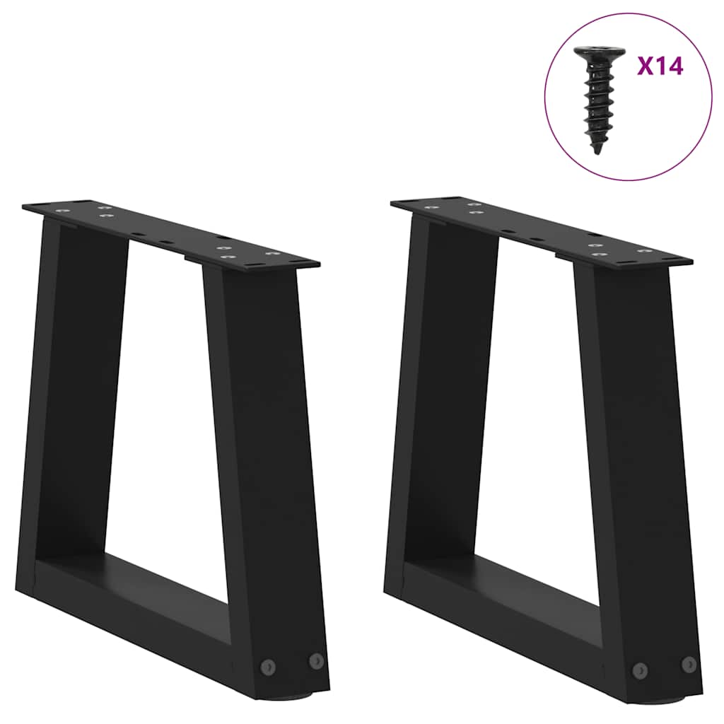 2 db fekete, V-alakú acél dohányzóasztal láb 40 x (30-31,3) cm