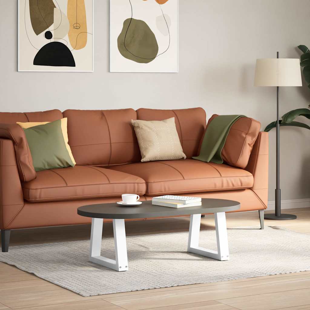 2 db fehér, V-alakú acél dohányzóasztal láb 40 x (30-31,3) cm