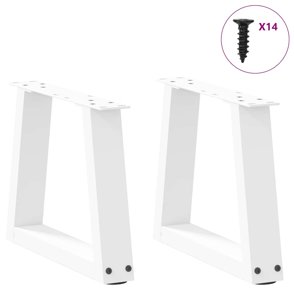 2 db fehér, V-alakú acél dohányzóasztal láb 40 x (30-31,3) cm