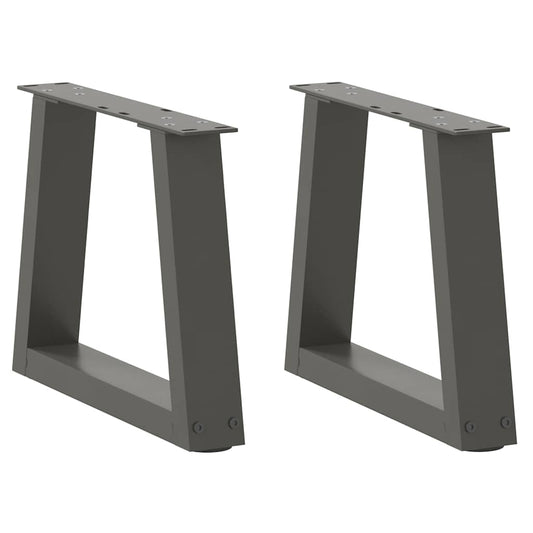 2 db antracitszürke, V-alakú acél dohányzóasztal láb 40 x (30-31,3) cm