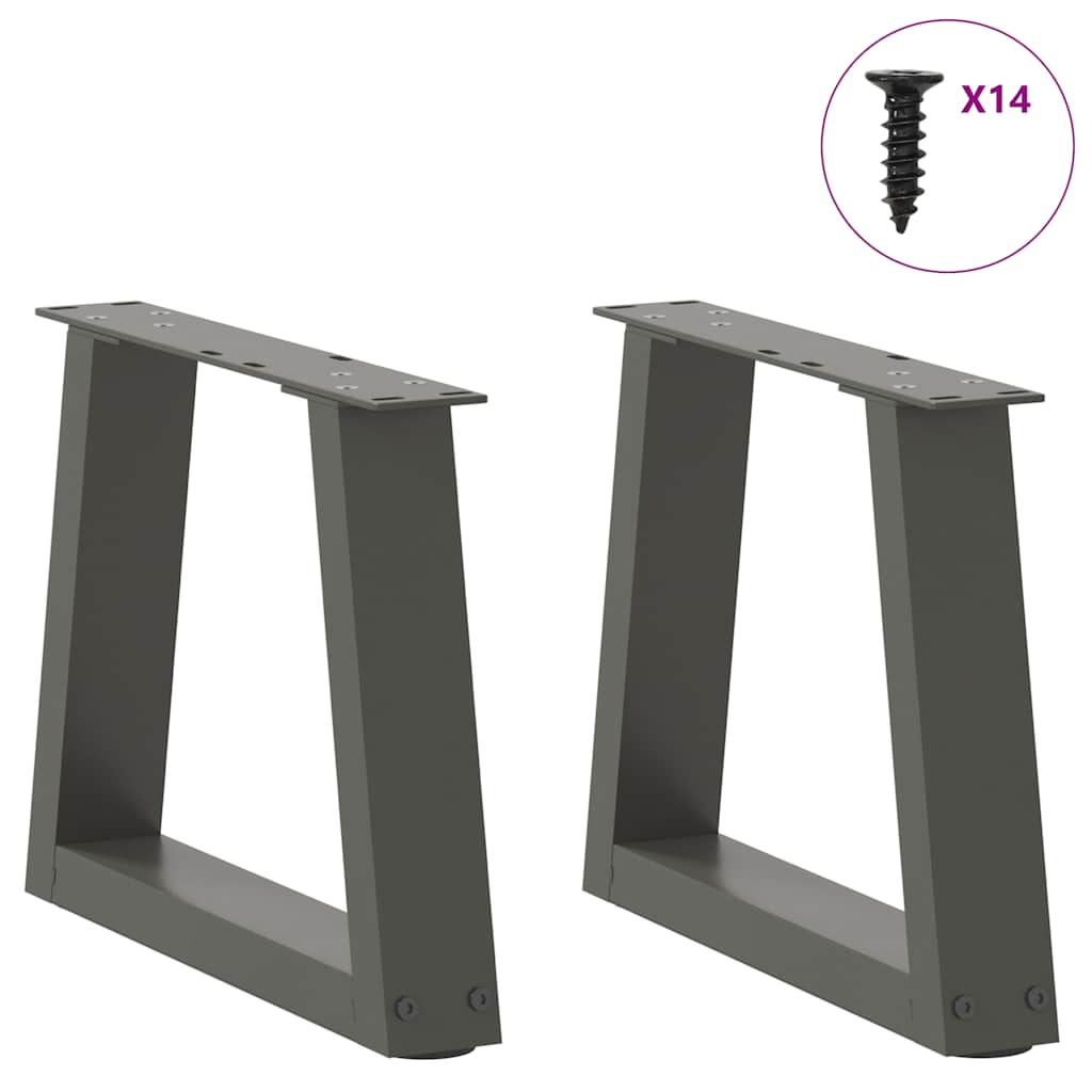 2 db antracitszürke, V-alakú acél dohányzóasztal láb 40 x (30-31,3) cm