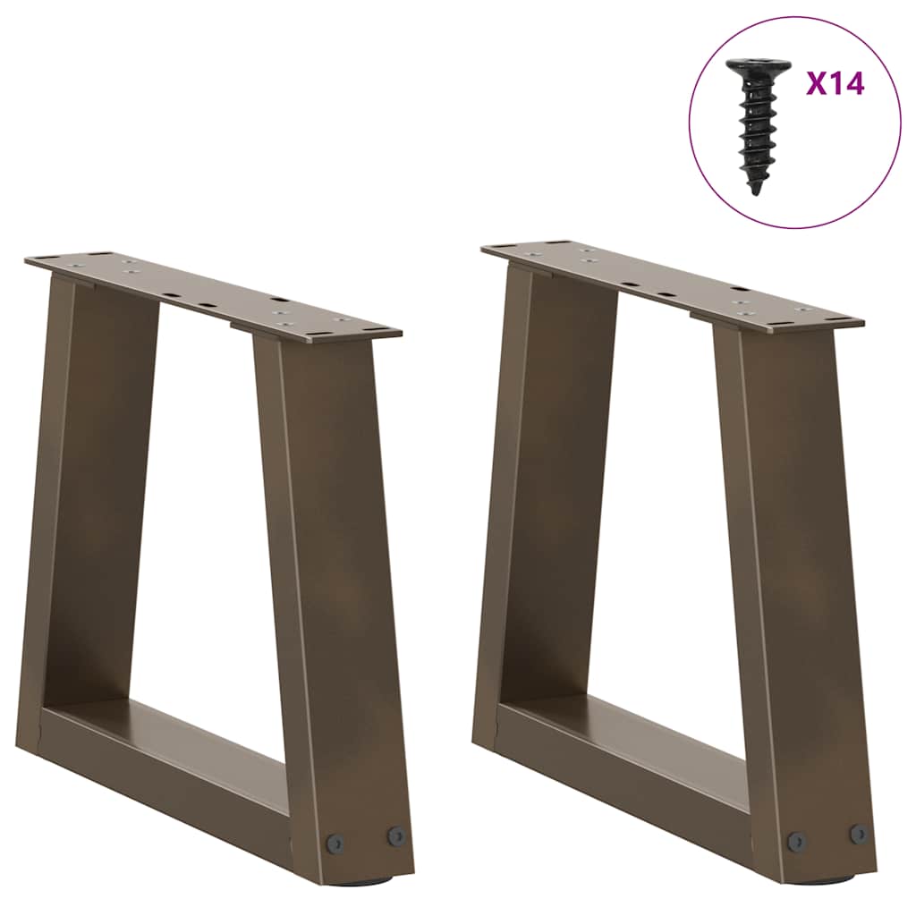 2 db V-alakú natúr acél dohányzóasztal láb 40 x (30-31,3) cm