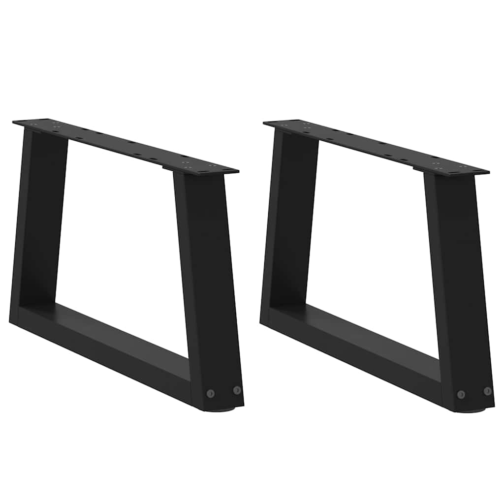 2 db fekete, V-alakú acél dohányzóasztal láb 50 x (30-31,3) cm