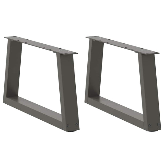 2 db antracitszürke, V-alakú acél dohányzóasztal láb 50 x (30-31,3) cm
