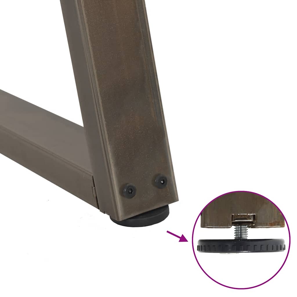 2 db V-alakú natúr acél dohányzóasztal láb 50x(30-31,3) cm