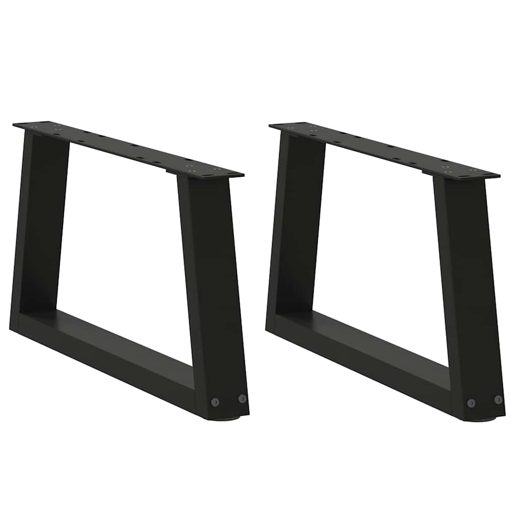 2 db fekete, V-alakú acél dohányzóasztal láb 60 x (30-31,3) cm
