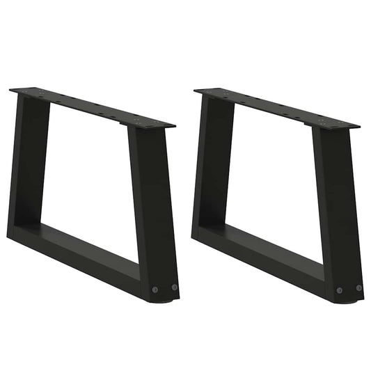 2 db fekete, V-alakú acél dohányzóasztal láb 60 x (30-31,3) cm