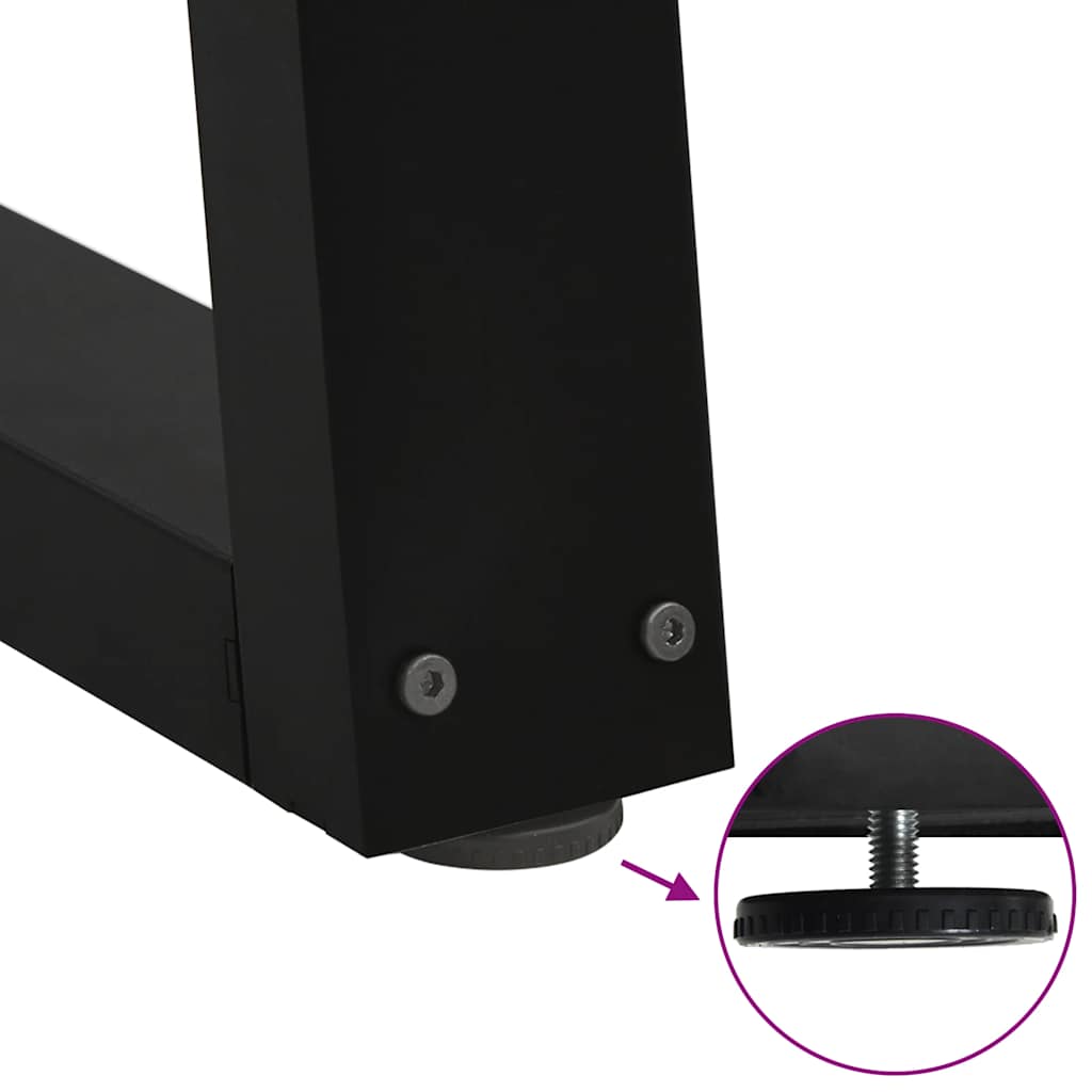 2 db fekete, V-alakú acél dohányzóasztal láb 60 x (30-31,3) cm