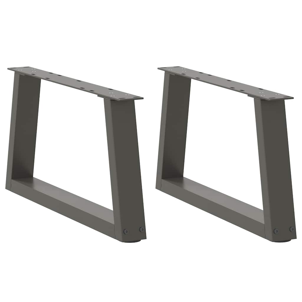 2 db antracitszürke, V-alakú acél dohányzóasztal láb 60 x (30-31,3) cm