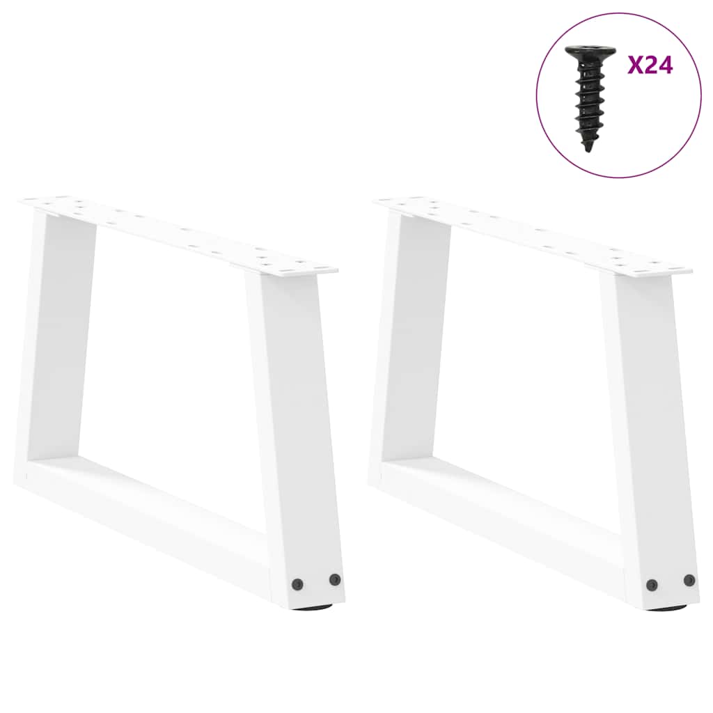2 db fehér, V-alakú acél dohányzóasztal láb 70 x (30-31,3) cm