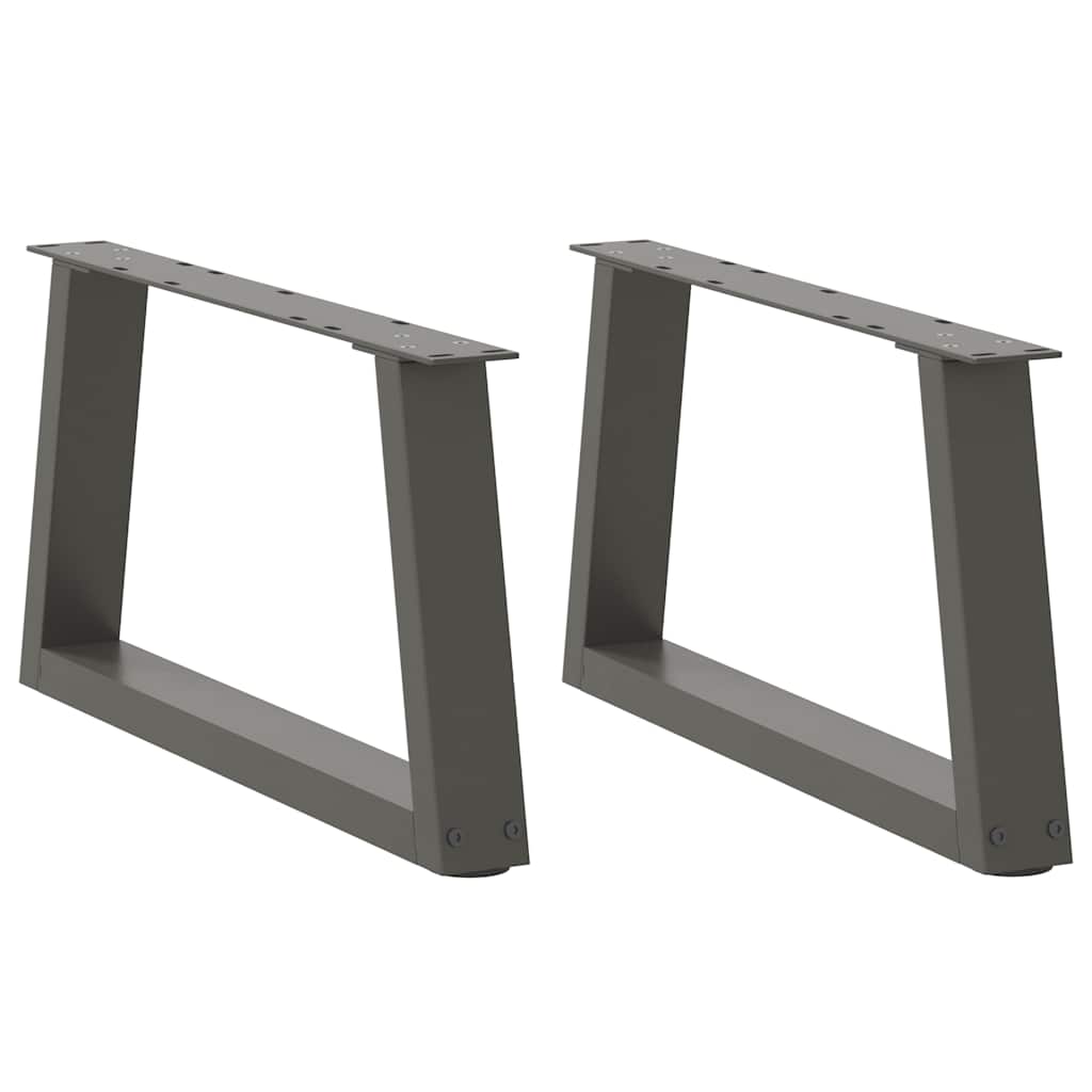 2 db antracitszürke, V-alakú acél dohányzóasztal láb 70 x (30-31,3) cm