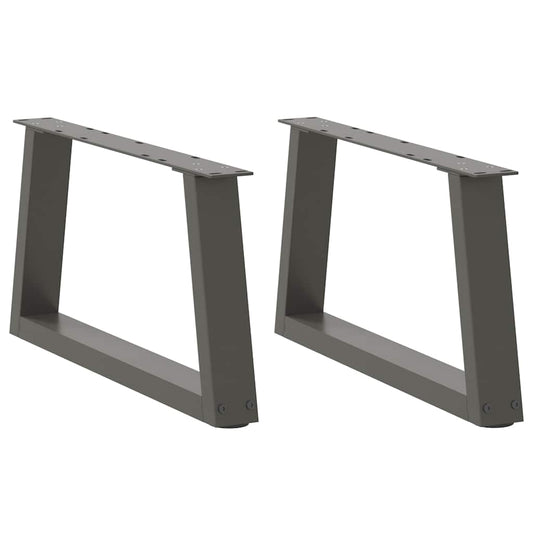 2 db antracitszürke, V-alakú acél dohányzóasztal láb 70 x (30-31,3) cm
