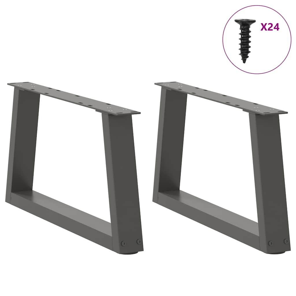 2 db antracitszürke, V-alakú acél dohányzóasztal láb 70 x (30-31,3) cm