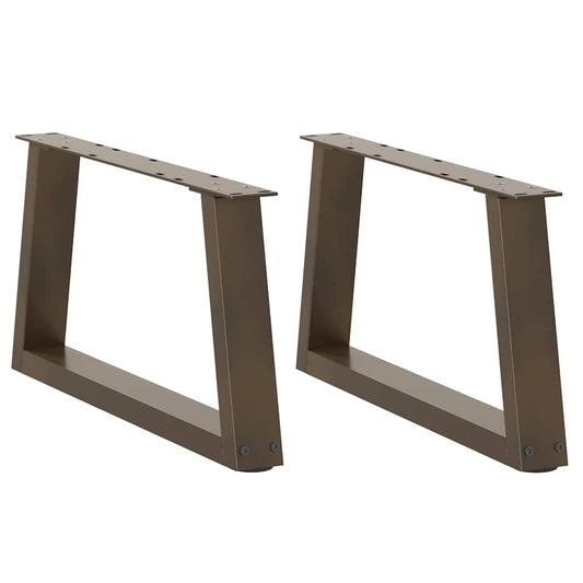 2 db V-alakú natúr acél dohányzóasztal láb 70 x (30-31,3) cm